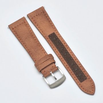 Recycled Waxed Canvas Toffee Brown Watch Strap - 20mm