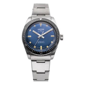 Vulcain Skindiver Nautique - Blue with Khaki Brown Lum 660170A37
