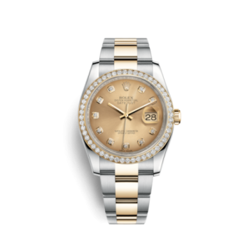 Rolex Datejust 36 Rolesor Yellow Diamond / Oyster/ Champagne Diamond