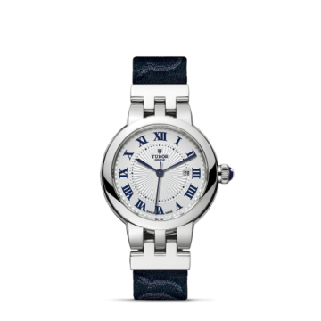 Tudor Clair de Rose 30 Stainless Steel / Silver-Roman/ Fabric