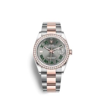 Rolex Datejust 36 Stainless Steel / Everose / Diamond / Slate -  Roman / Oyster