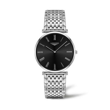 Longines La Grande Classique Quartz 37 Stainless Steel / Black - Roman / Bracelet