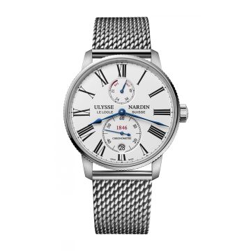 Ulysse Nardin Marine Torpilleur Stainless Steel / White / Mesh