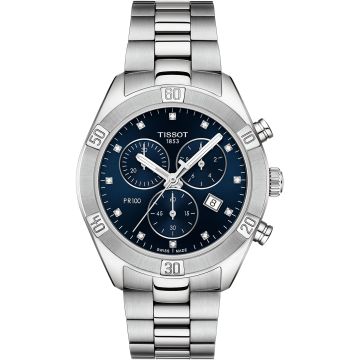 Tissot PR 100 Sport Chic Chronograph 38 Stainless Steel / Blue / Bracelet