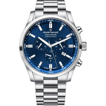 Claude Bernard Aquarider Chronograph 44 Blue / Silver