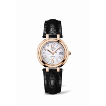 Longines PrimaLuna Automatic 30 Pink Gold Leather Funky MOP