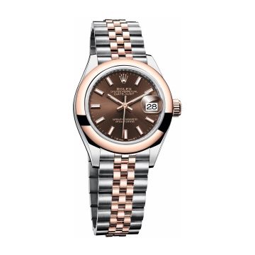 Rolex Lady-Datejust 28 Rolesor Rose Domed / Jubilee / Chocolate