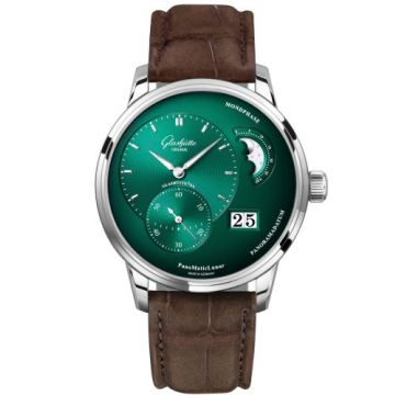 Glashütte Original PanoMatic Lunar Stainless Steel / Green / Alligator / Folding