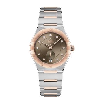 Omega Constellation Master Chronometer Small Seconds 34 Stainless Steel / Sedna Gold / Brown - Diamond / Bracelet