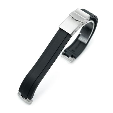 Crafter Blue - MX03-143 Black FKM Rubber Strap With End Links For Seiko 63MAS Diver 40.50mm SPB143 SPB145 - 10mm