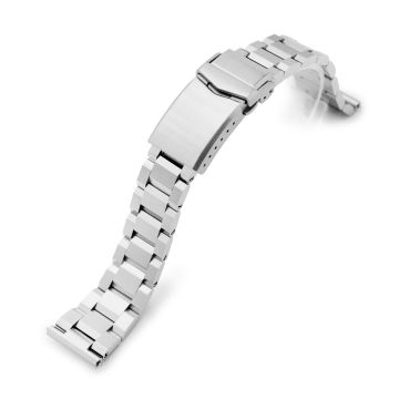 Hexad III QR Watch Band Straight End Quick Release, 316L Stainless Steel Brushed V-Clasp - 19mm