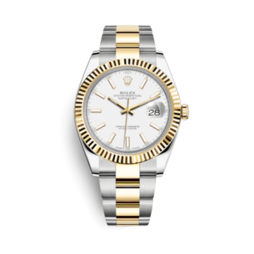 Rolex Datejust 41 Rolesor Yellow Fluted / Oyster / White