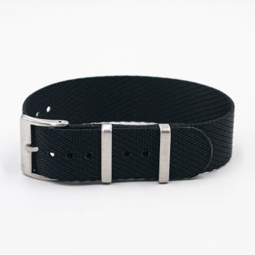 Twill Charcoal Black Watch Strap - 18mm
