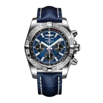 Breitling Chronomat 44 Stainless Steel / Diamond / Blackeye Blue / Croco