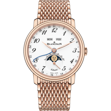 Blancpain Villeret Quantieme Complet 8 Jours Red Gold / Enamel Arabic / Bracelet