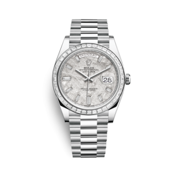 Rolex Day-Date 40 Platinum - Baguette / Meteorite - Baguette