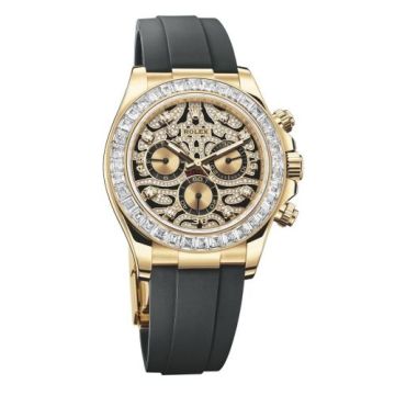 Rolex Cosmograph Daytona Yellow Gold / Diamond  / Eye of the Tiger / Oysterflex