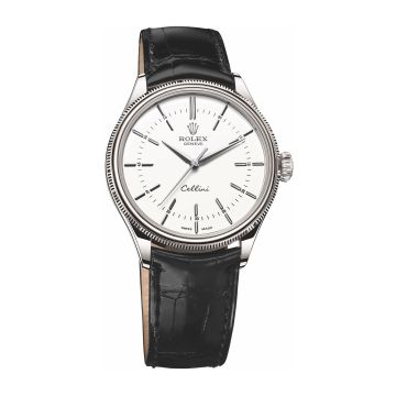 Rolex Cellini Time White Gold / White / Alligator Black