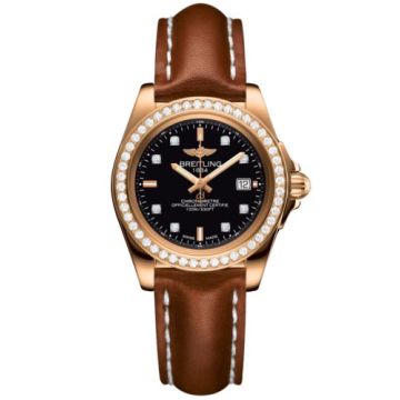 Breitling Galactic 32 Sleek Edition Rose Gold / Diamond / Trophy Black Diamond / Calf
