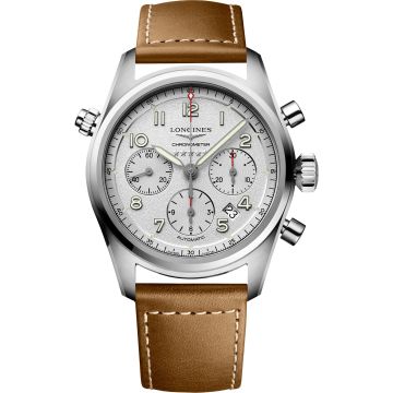 Longines Spirit Chronograph 42 Silver / Strap