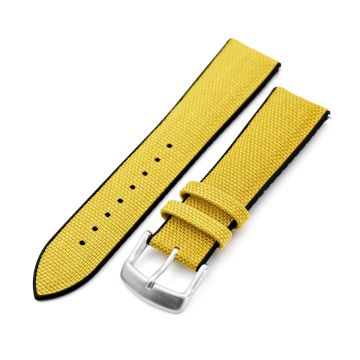 Yellow FKM35 Sailcloth FKM Quick Release Rubber Watch Band, Brushed, 20mm or 22mm - 22mm