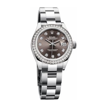 Rolex Lady-Datejust 28 Stainless Steel / Diamond / Grey - Diamond / Oyster