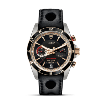 Tudor Grantour Flyback Stainless Steel / Pink Gold / Black / Strap