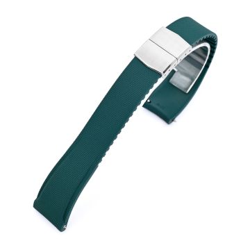FKM40 Green Quick Release Butterfly Deployment FKM Rubber Watch Band, 20mm or 22mm - 20mm