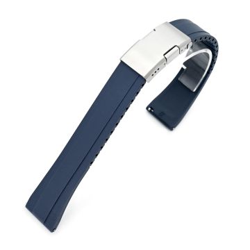 Quick Release FKM27 Navy Blue Titanium Slinea Clasp FKM Rubber watch strap, 20mm or 22mm - 20mm