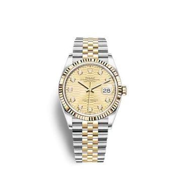 Rolex Datejust 36 Stainless Steel  - Yellow Gold - Fluted / Champagne - Fluted - Diamond / Jubilee