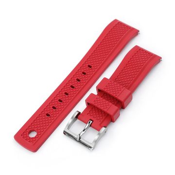 Red Crisscross FKM Rubber Quick Release Strap 20mm 22mm - 20mm