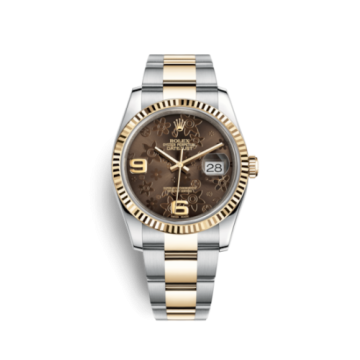 Rolex Datejust 36 Rolesor Yellow Fluted / Oyster / Bronze Floral