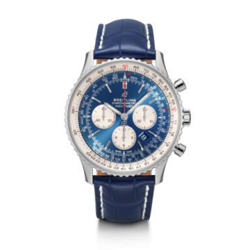 Breitling Navitimer 1 B01 Chronograph 46 Stainless Steel / Aurora Blue / Croco / Pin