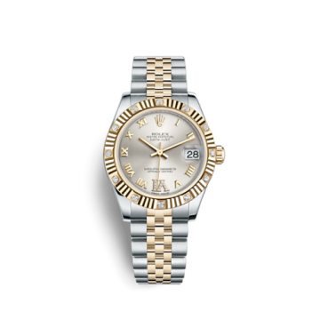 Rolex Datejust 31 Rolesor Fluted Diamond / Jubilee / Silver Roman