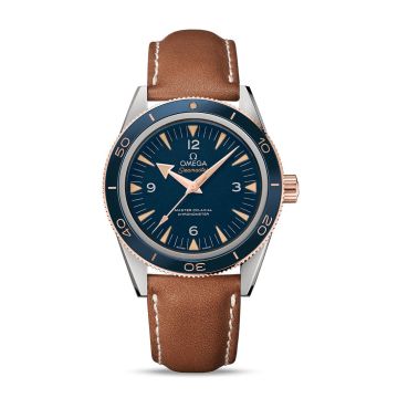 Omega Seamaster 300 Master Co-Axial Titanium / Sedna Gold / Blue / Strap