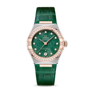 Omega Constellation Manhattan 29 Co-Axial Master Chronometer Stainless Steel / Sedna Gold / Diamond / Green Aventurine