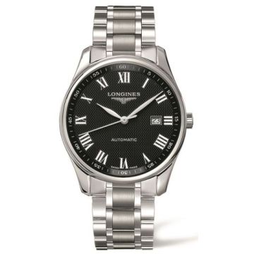 Longines Master Collection 42 Date Stainless Steel / Black Roman / Bracelet