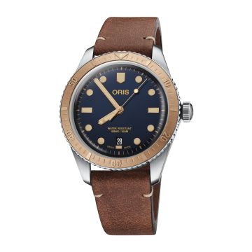 Oris Divers Sixty-Five 40 Stainless Steel / Bronze / Blue / Calf