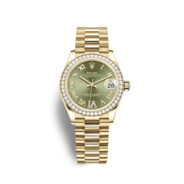 Rolex Datejust 31 Yellow Gold / Diamond / Olive  - Roman / President