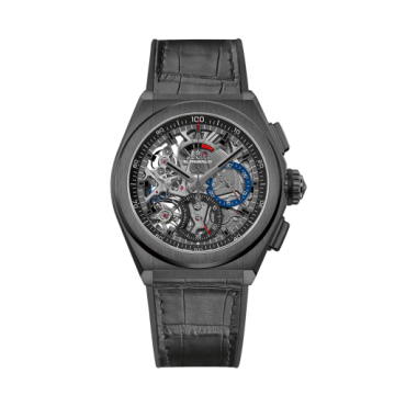 Zenith Defy El Primero 21 Black Ceramic / Skeleton / Alligator