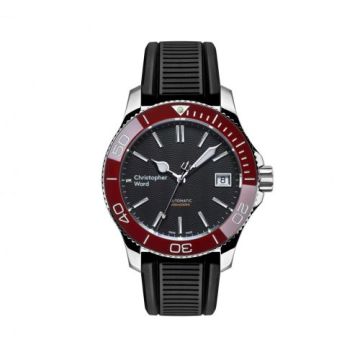 Christopher Ward C60 Trident Pro 600 38MM Stainless Steel / Black / Red / Rubber