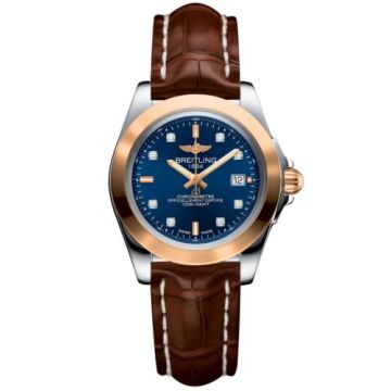 Breitling Galactic 32 Sleek Edition Stainless Steel / Rose Gold / Horizon Blue Diamond / Croco