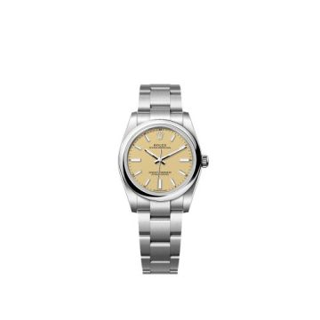 Rolex Oyster Perpetual 34 Stainless Steel / Beige