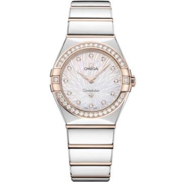 Omega Constellation Manhattan 28 Quartz Stainless Steel - Moonshine Gold - Diamond / MOP Supernova