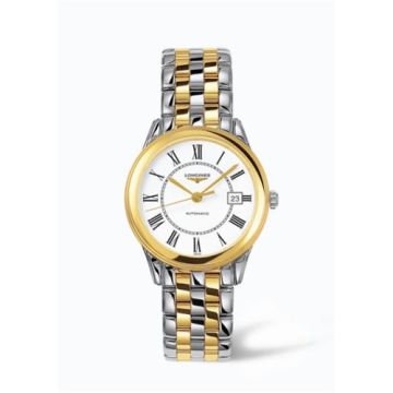 Longines Flagship 35.6 Automatic Two Tone White Roman