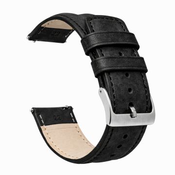 Black Classic Horween Leather Watch Band - 23mm