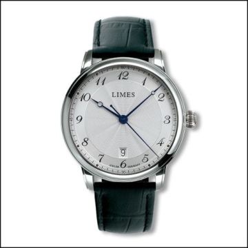 Limes Pharo Cartouche A - Silvered dial - Black leather strap
