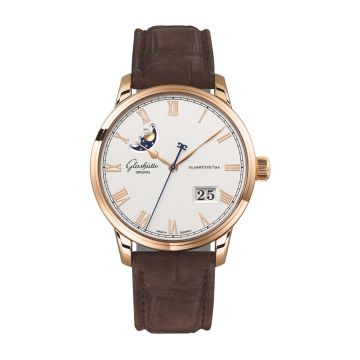 Glashütte Original Senator Excellence Panorama Date Moonphase Red Gold / Silver / Nubuck - Folding