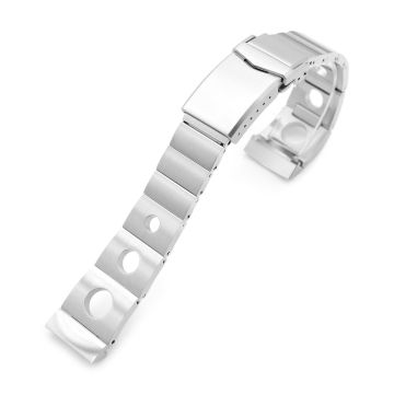 Rollball II Watch Band for Seiko Prospex Speedtimer SSC813 SSC815 SSC817, Stainless Steel - Brushed, V Diver Clasp - 20mm