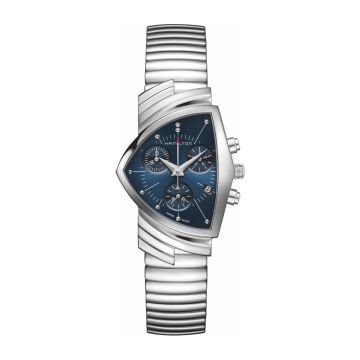 Hamilton Ventura Chrono Quartz Stainless Steel / Blue Suede Shoes / Bracelet